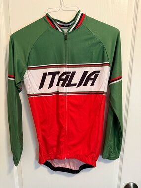Cycle-Run Men's Retro15 Long Sleeve Cycling Jersey - Italia in Size M